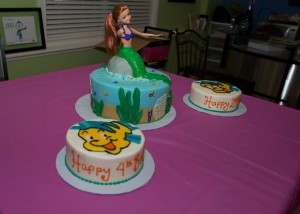 Mermaid and fish friend cakes
