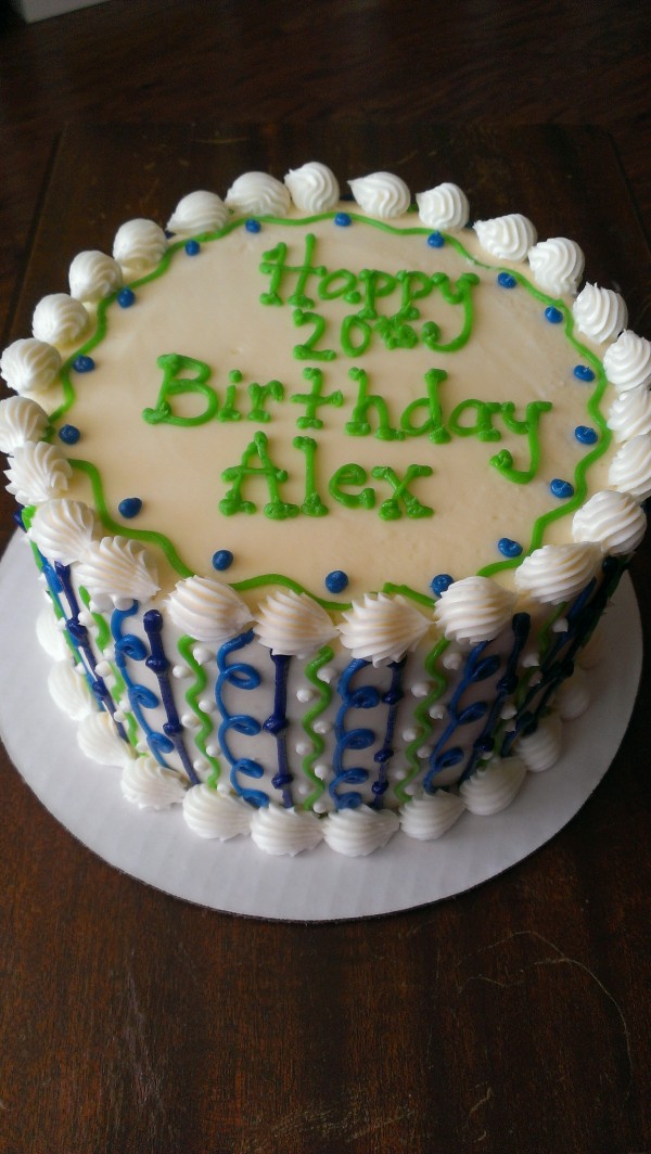 Blue and Green Birthday Cake