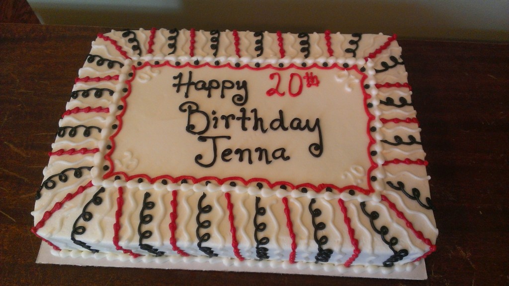 Striped Sheet Birthday Cake